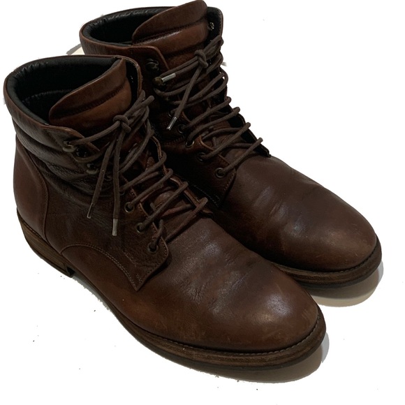 9 / GEOX Men's Brown Leather Boots - Picture 1 of 6